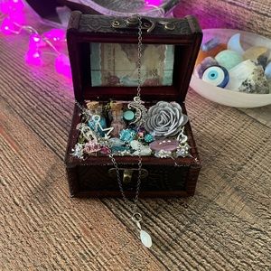 Handmade Treasure Chest and Necklace